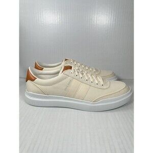 Size 12 Cole Haan Mens GrandPro Rally Canvas II Sneaker Ivory Tan White C38534